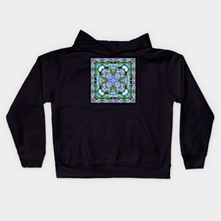 Circuitboard fire Kaleidoscope Pattern (Seamless) 13 Kids Hoodie